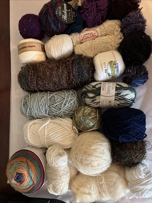 Lot Of Yarn - Wool Cotton Various Brands Style Knitting ~ Great Assortment - Image 1 of 4