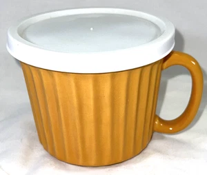 VTG Culinary Colors Bakeware Mug Orange Ceramic w/ Lid Housewares International - Picture 1 of 10
