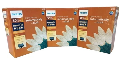 Lote de 3 cajas Philips Light Strand Solar Automático Navidad Facetado Blanco Cálido  Foto 1 de 4