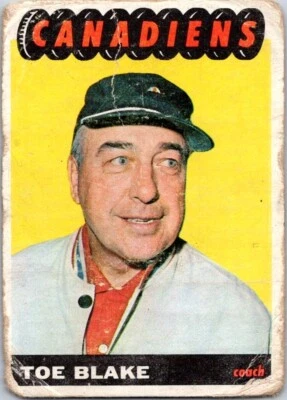 VINTAGE  SPORT  CARD 1965 TOPPS MONTREAL CANADIEN TOE BLAKE  CARD NO 1 NO160 - Image 1 of 2