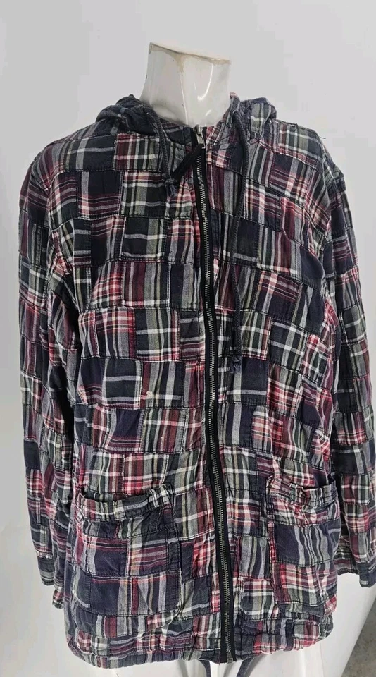 Sudadera con capucha para hombre J Press X Urban Outfitters mediana a cuadros algodón retazos Madras... Foto 1 de 4