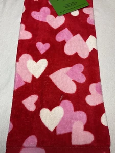 Kate Spade Küchentücher (2) rote Herzen 18 x 29 100 % Baumwolle Neu mit Etikett - Bild 1 von 2