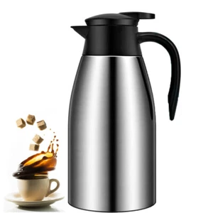 Isolierkanne Thermoskanne Edelstahl Teekanne Kaffeekanne Thermo 2L Doppelwandige - Bild 1 von 21