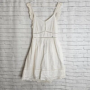 Superdry Women's Gia Cami Mini Dress Off White UK 12 Frill Detail Summer Chic - Picture 1 of 11