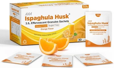 AAA Ispaghula Husk Orange Flavor – 30 Sachets | Natural High Fibre Drink