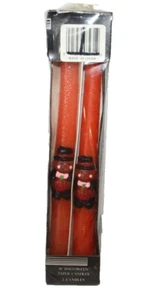 Vintage Halloween Neuheit Spitzkerzen Orange Kürbis Jack O Laterne 10" Neu 2er Pack - Bild 1 von 4