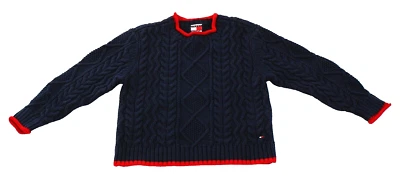 Tommy Hilfiger Toddler Boy 3 3T  Blue Cable Knit Pullover Sweater Cotton Blend - Image 1 of 2
