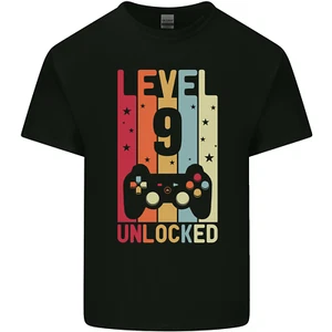 9th Birthday 9 Year Old Level Up Gaming Kids T-Shirt Childrens - Picture 1 of 19