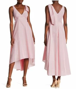 NICOLE MILLER Collection White Red Nautical Stripe Bow High Low Midi Dress 6 🤍 - Picture 1 of 7