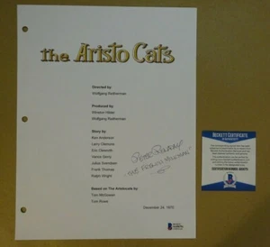Cubierta de guión autografiada firmada por Peter Renaday THE ARISTOCATS Beckett Bas certificado de autenticidad - Imagen 1 de 5