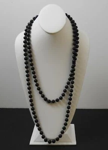 Collar vintage de cuentas de plástico tono negro caída de aproximadamente 29" G46 - Imagen 1 de 12