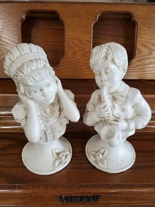 Vintage 1971 Kendrick Universal Statuary Boy & Girl Bust Status  - Chicago - Picture 1 of 12