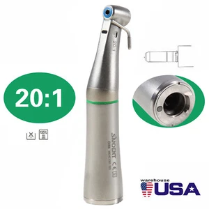 Dental Surgical LED Fiber Optic Implant Handpiece 20:1 Reduction Contra Angle DS - Picture 1 of 22