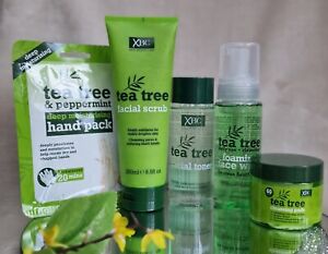 Gift Set of 5 Tea Tree Healthier Skin Hand Treatment, Scrub, Toner, Face Wash, P