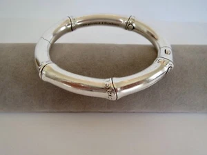 RARE Vintage JOHN HARDY Sterling Silver 925 Bamboo Design Hinged Bangle Bracelet - Picture 1 of 13