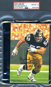 Mike Webster Gem Mint 10 PSA DNA Slabbed Signed Goal Line Autograph GLAC - Picture 1 of 1