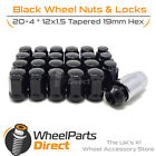 Wheel Nuts & Locks 20+4 Black for Isuzu Campo Pickup 77-98 on Aftermarket Wheels
