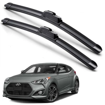 适用于 2012 - 2018 现代 Veloster 挡风玻璃刮板 J-HOOK 混合硅胶 — 第 1/4 张图片