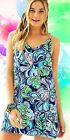 Lilly Pulitzer Lela Hanging With The Fronds Silk Slip Double V-Neck Dress