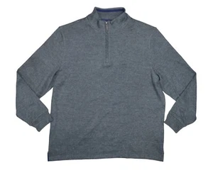 Club Room 1/4 Zip Fench Rib Long Sleeve Men's Pullover Sweater XL NWT Dark Grey - Picture 1 of 2