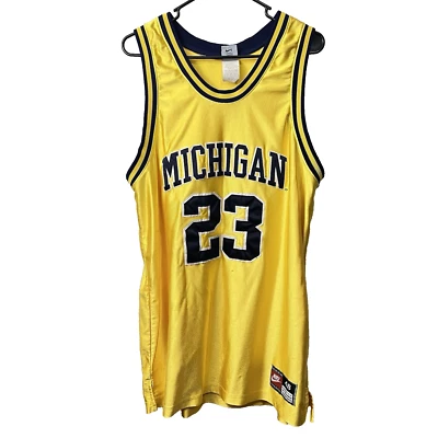 Vintage MICHIGAN WOLVERINES Basketball Jersey NIKE Men 48 Large Maize Blue Shirt - Image 1 of 4