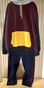 Neu ohne Etikett Polo Ralph Lauren Herren farbblockiert doppelt gestrickter Hoodie & Hose Set 2XB - Bild 1 von 14