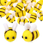 24 Pcs bees DIY Hair Clip Decors Bees Felt Plush Stuffed Animals Scrapbook