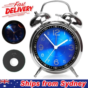 Analogue Desk Retro Clocks Vintage Twin Bell Battery Loud Alarm Clock Bedside - Picture 1 of 10