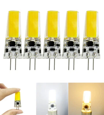 50PCS Dimmable G4 COB-2508 LED Bulb White Warm Cabinet light 110V Silicone Lamp - Image 1 of 4