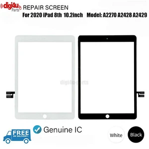 Per iPad 2020 8a Generazione A2270 A2428 Touch Screen Digitalizzatore Ricambio Nero/Bianco - Foto 1 di 6
