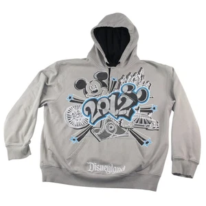 Disneyland Resort Unisex XL 2 Btn Gray Hoodie Mickey Mouse Embroidered Graphic - Picture 1 of 11