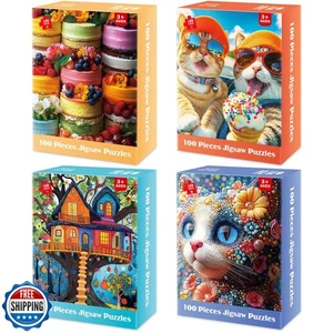 Ciavotie 4er-Pack 100-teiliges Puzzle für Kinder im Alter von 4-6 6-8 Jahren - Kuchen Baum - Bild 1 von 5