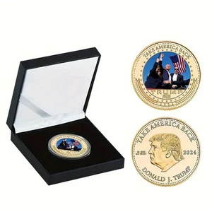 US President Donald Trump'S Election Campaign Commemorative Coin with Gift Box - Picture 1 of 4