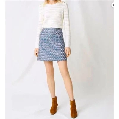 NUEVO SIN ETIQUETAS Maje Azul Rosa Verde Estampado Geométrico Parche Bolsillo Línea A Mini Falda Talla 38/6 Foto 1 de 4