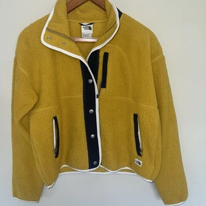The Northface Cragmont Fleece Jacket Women’s XS Mustard/Navy Snap Front  - Picture 1 of 6