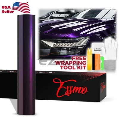 ESSMO PET Super Gloss Metallic Midnight Purple Car Vinyl Wrap Decal Like Paint - Image 1 of 4