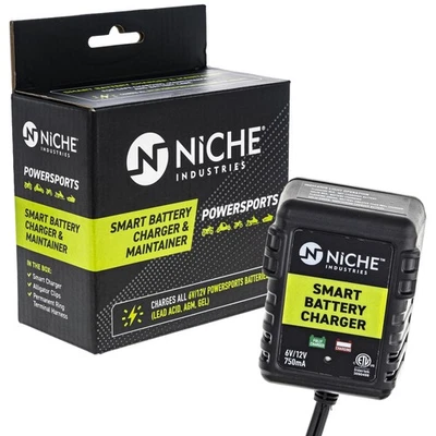 NICHE Battery 12Volt 750mA Automatic Charger Maintainer Snowmobile Battery - Image 1 of 4