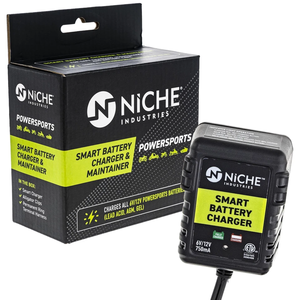 NICHE Battery 12Volt 750mA Automatic Charger Maintainer Snowmobile Battery - Image 1 of 4