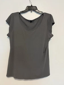 Eileen Fisher Womens Short  Sleeve Scoop Neck Silk Gray Size large - Picture 1 of 4