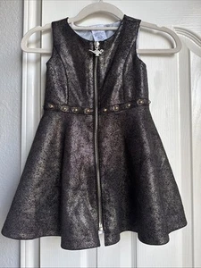 Disney Aladdin Prinzessin Jasmin Fit & Flare Kleid Mädchen 4 Metallic Bronze Gold - Bild 1 von 5