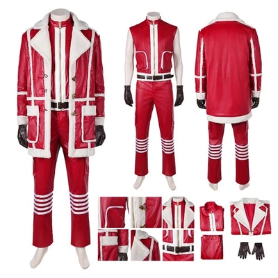 2024 Nick Santa Claus Red Coat Cosplay Merry Christmas Party Jacket Halloween US - Image 1 of 4