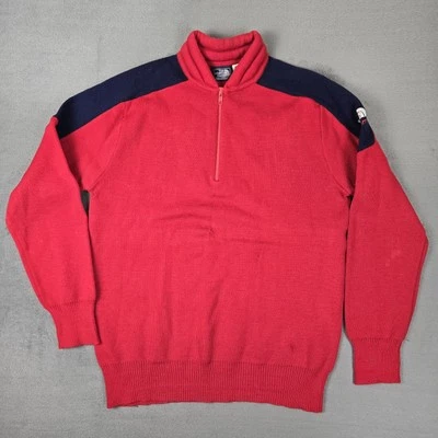 The North Face EXTREME Red Black 1/4 Zip Pullover Mens XL Sweater Skiing *READ* - Image 1 of 4