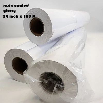 Rollo de papel fotográfico brillante RC premium de inyección de tinta para Canon HP Epson impresión de 24 x 100 pies nx Foto 1 de 4