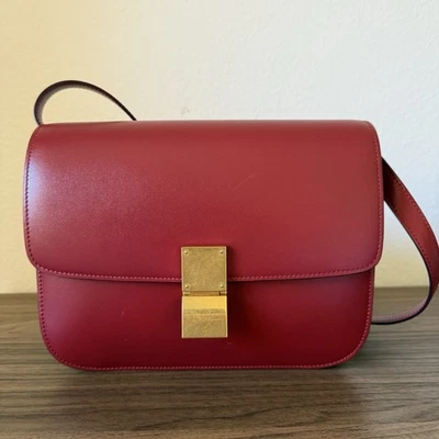 Auténtico bolso mediano clásico de piel de becerro Celine Foto 1 de 4