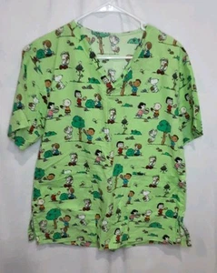Peanuts Snoopy Easter Medical Scrub Top Women's Size Medium - J6 - Picture 1 of 4
