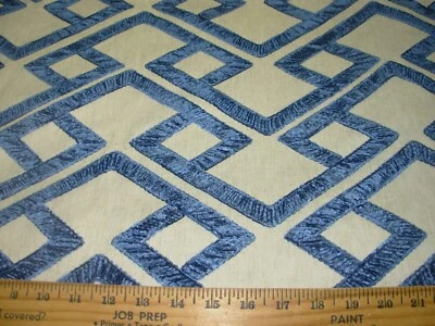 2 YDS~P KAUFMANN ACCOLADE EMBROIDERED CHENILLE UPHOLSTERY FABRIC FOR LESS - Image 1 of 3
