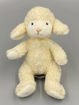 Russ Berrie Prayerful Thoughts 奶油羊羊毛绒 10 英寸填充动物宝宝 — 第 1/4 张图片