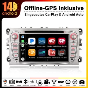Android 14 DVD GPS Autoradio Ford Mondeo Focus C/S-Max Galaxy 64G Carplay 8 Kern - Bild 1 von 19