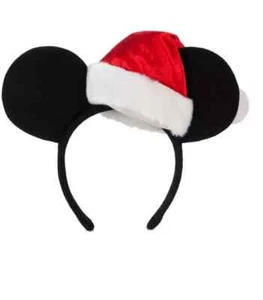 Nuovo con etichetta! Disney Parks Topolino o Minnie Cappello Babbo Natale Vacanze Invernali Orecchie Cerchietto - Foto 1 di 2