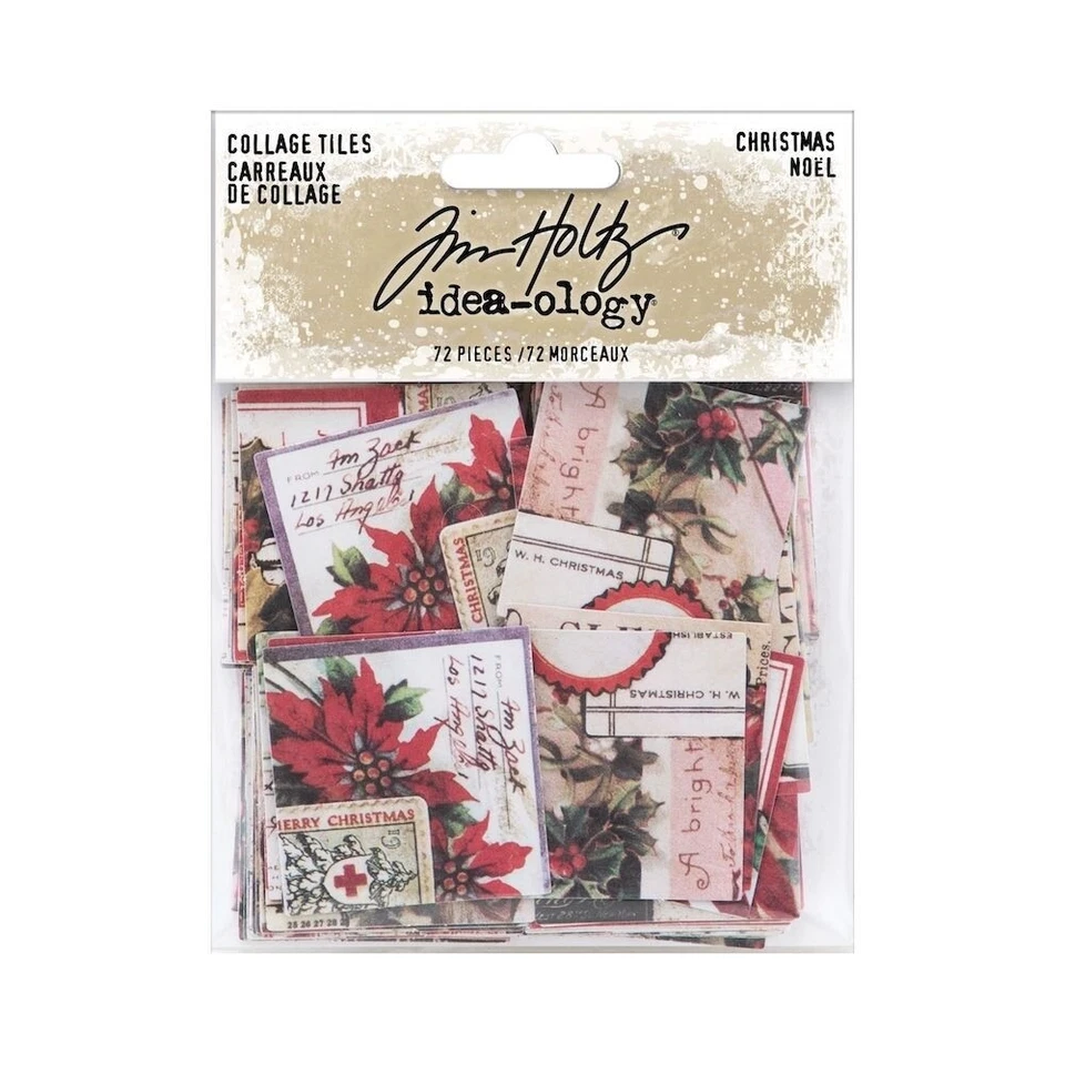 Tim Holtz Idea-ology Collage Tiles Christmas 2021
